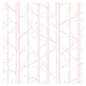 Tapeta Las w Drzewach - White Pink