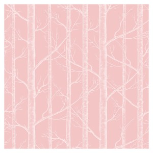 Tapeta Las w Drzewach - Light Pink
