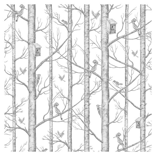 Tapeta Ptaki w Drzewach - White - Detal 1.jpg