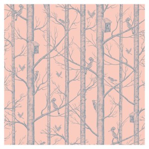 Tapeta Ptaki w Drzewach - Rose Gold
