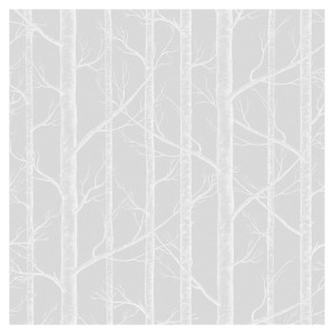 Tapeta Las w Drzewach - Light Grey