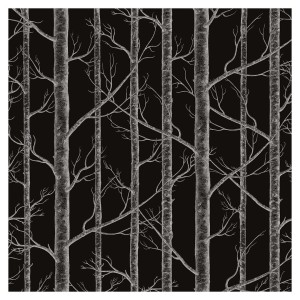 Tapeta Las w Drzewach - Black