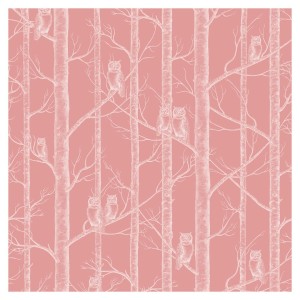 Tapeta Sowy w Drzewach - Dark Pink
