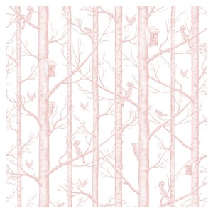 Tapeta Ptaki w Drzewach - White Pink