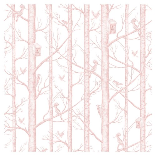 Tapeta Ptaki w Drzewach - White Pink - Detal 1.jpg